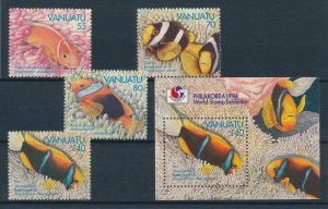 [110776] Vanuatu 1994 Marine life fish Anemonefish With souvenir sheet MNH