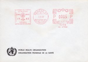 Switzerland  1962 MOSQUITO-MALARIA-WHO Special Cover Postal History !!