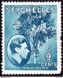 SEYCHELLES 1941 KGVI 9c Grey-Blue SG138a FU