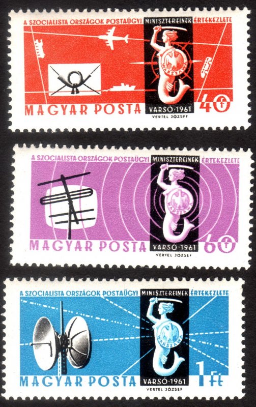 1961, Hungary, MNH set, Sc 1389-91