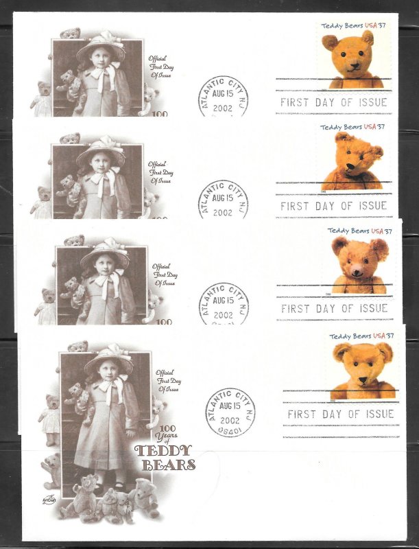 #3653-56 FDC ArtCraft Set of 4 Covers (12974)