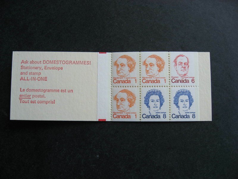 Canada UT BK47k re-entry of age in 6c postage MNH booklet cover 6