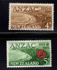 New Zealand Scott 368-369 MH*  Anzac stamp set 1965