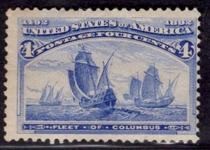 US Stamp #233 4c Columbian MINT Hinged SCV $50