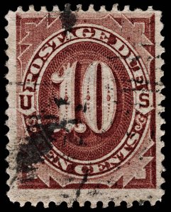 4276: United States of America SG D225 10c Red-Brown. Postage Due. 1884. Sc# ...