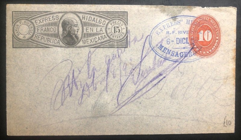 1893 Mexico Stationery Official cover Hidalgo Express