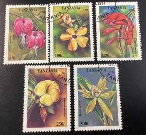 Tanzania #1303-05, 07-08 used 1995 Flowers