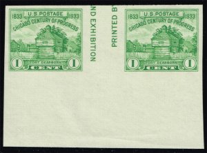 US #766 Restoration of Fort Dearborn; Mint Gutter Pair