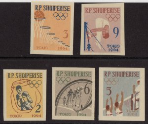 Thematic stamps ALBANIA 1963 OLYMPICS 64 sg.754/8 imperforate mint