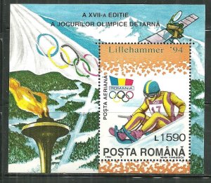 Romania MNH S/S 3893 Lillehammer Winter Olympics 1994