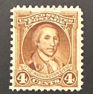 Scott#: 709 - Washington at 49 4c 1932 Single Stamp MNHOG - Lot 6
