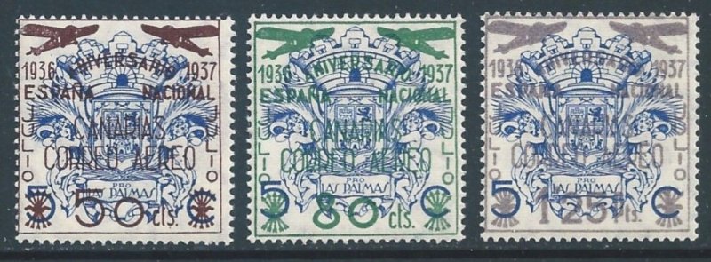 Spain #9LC31-3 NH Coat of Arms Ovptd. Planes & Surcharged