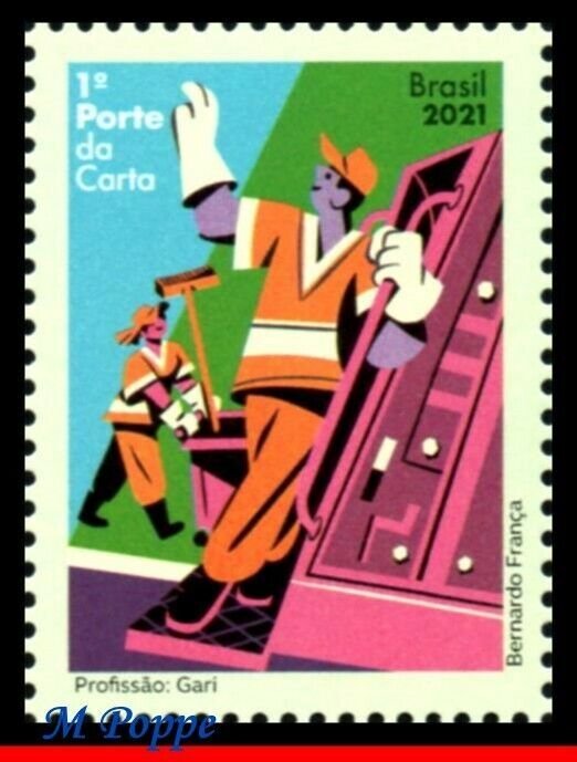 21-04 BRAZIL 2021 PROFESSION: GARI (GARBAGEMAN), TRUCKS, MNH