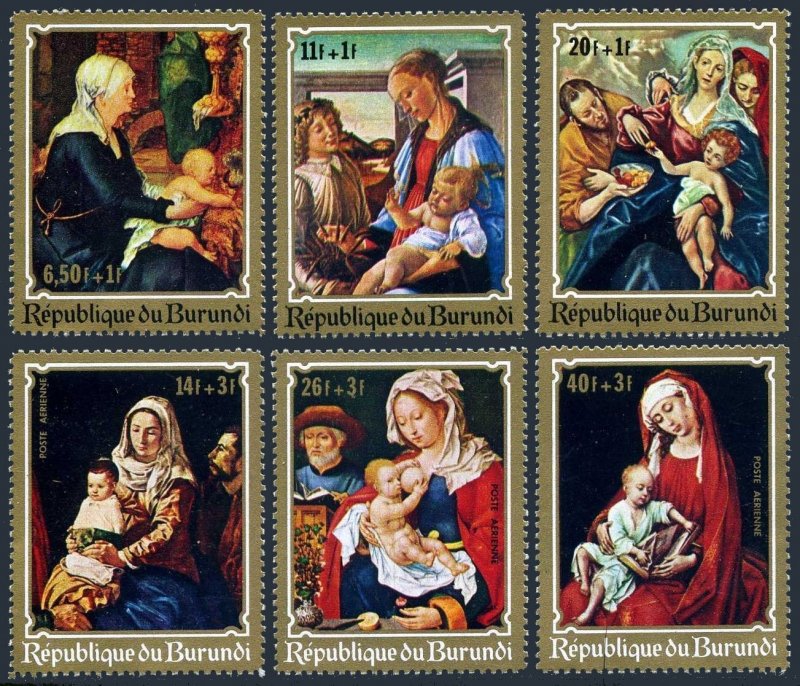 Burundi B46-B48,CB12-CB14.MNH.Mi 679-684. Christmas 1970.Durer,Botticelli,Cleve,
