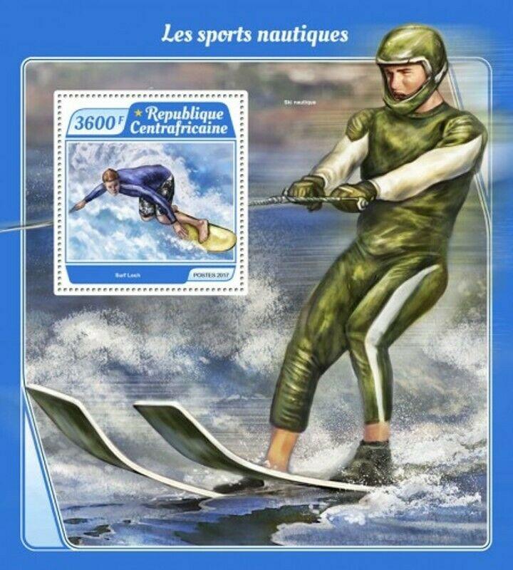 Central Africa - 2017 Water Sports - Stamp Souvenir Sheet - CA17513b