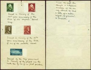 NORWAY 1942 to 1944 Scott #251-252, #255-256 and #267 special wartime mailing