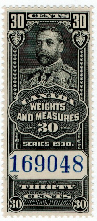 (I.B) Canada Revenue : Weights & Measures 30c