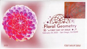 23-099, 2023, Floral Geometry, Digital Color Postmark, flowers, Patterns, Ten Do