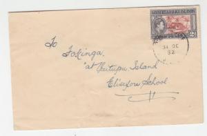 GILBERT & ELLICE ISLANDS, 1952 native cover, KGVI 2d. to Vaitupu Island