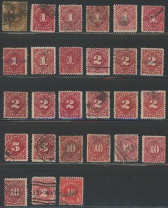 USA Group of 27 used Postage Due stamps - unchecked - Cat $???