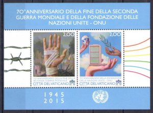 2015 Vatican, 70th Anniversary End of World War II, BF No. 85 MNH**