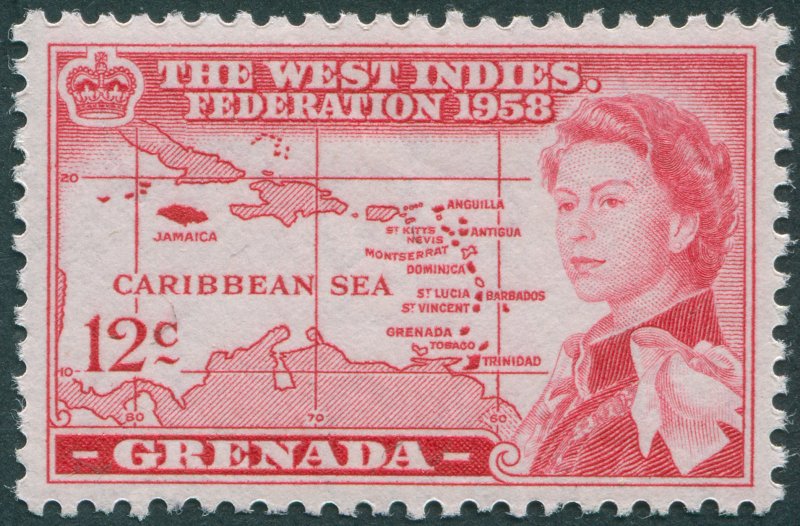 Grenada 1958 12c scarlet SG207 MNH