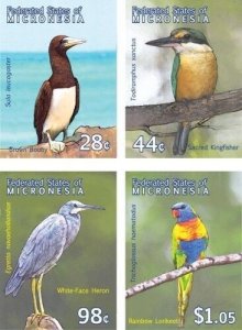 Micronesia 2009 - Birds - Set of 4 Perforated Stamps - Scott #855-8 - MNH