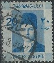 Egypt 215 (used) 20m King Farouk, blue (1937)