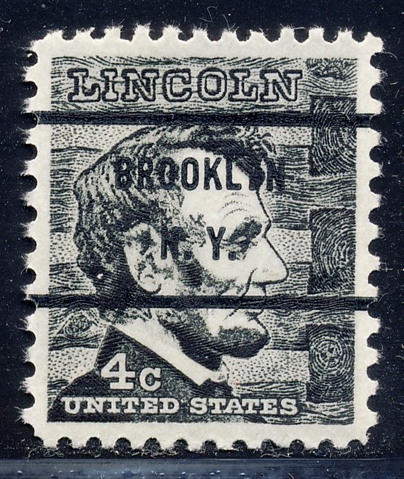 Brooklyn NY, 1282-71 Bureau Precancel, 4¢ Lincoln