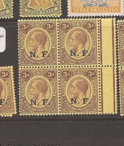 Tanganyika Nyasaland Field Forces block of 4 SG N3 MNH (5aws) 