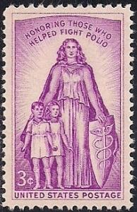 1087 3 cent Polio March of Dime Stamp used EGRADED XF 91 XXF