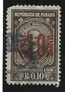 Canal Zone Scott #J9 Used 10c Postage Due Surcharged 2021 CV $5.00