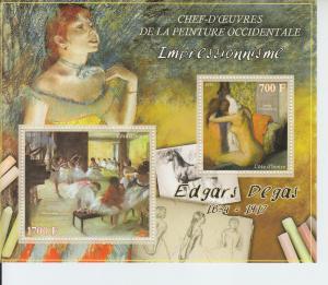 2014 Ivory Coast Edgar Degas Paintings SS (Scott NA) MNH