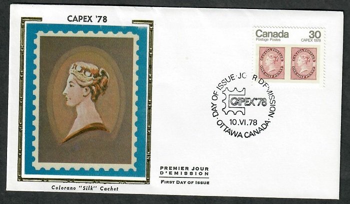 Canada 755 Queen Victoria Capex Unaddressed Colorano Silk FDC