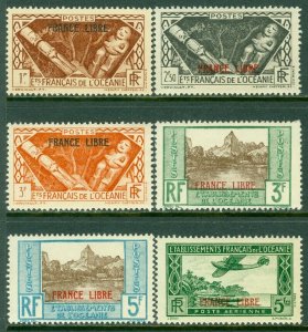 EDW1949SELL : FRENCH POLYNESIA 1941 Scott #126-30, C2 All VF, Mint NH. Cat $42.