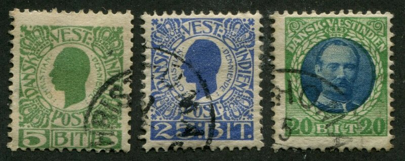 DANISH WEST INDIES #31, 34, 46 USED