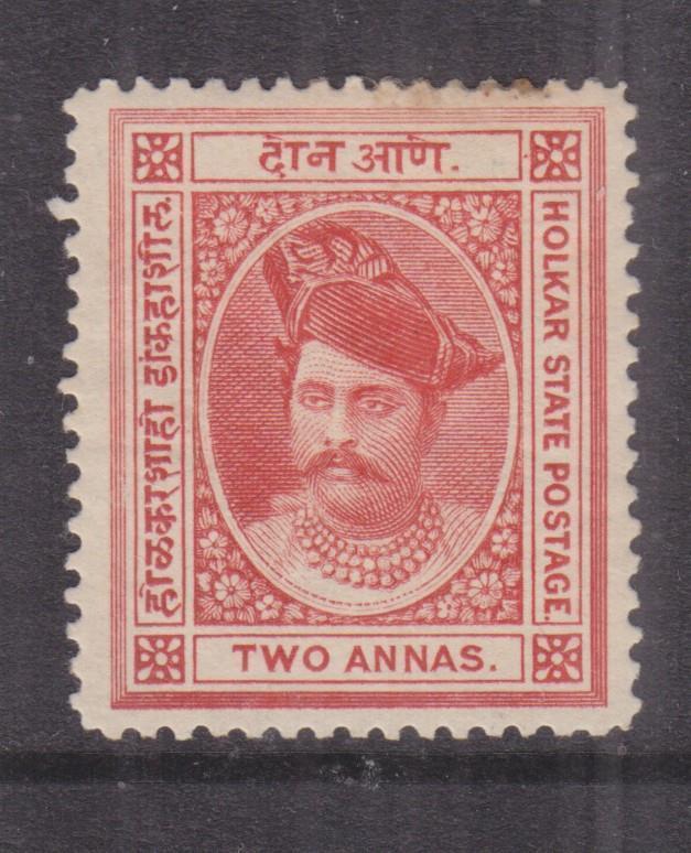 INDORE, 1892 2a. Vermilion, lhm