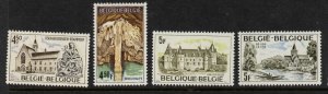 Belgium 961-4 MNH Tourism, Hunnegem Priory, Churchs, Ham-sur-Heure Castle