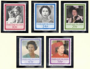 FALKLAND ISLANDS 1986 Queen's Birthday; Scott 441-45, SG 522-26; MNH