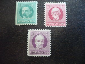 Stamps - Cuba - Scott# 308-310 - Mint Hinged and Used Set of 6 Stamps