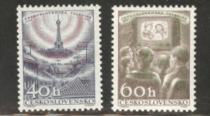Czechoslovakia Scott 825-6 MNH** 1957 television set