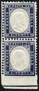 Vitt. Emanuele II ° Cent. 20 pair varieties not serrated