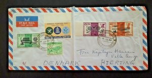 1966 Karachi Pakistan To Hjerting Denmark Air Mail Cover