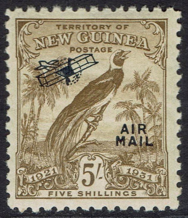 NEW GUINEA 1931 DATED BIRD AIRMAIL 5/-