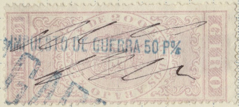 ESPAGNE / SPAIN / ESPAÑA 1875 Fiscal (GIRO) 10 cent. sobrecarga IMPto de GUERRA