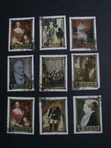 ​KOREA AIRMAIL STAMP-1984-FAMOUS BRITISH MONARCHS PAINTINGS LARGE CTO STAMP#10