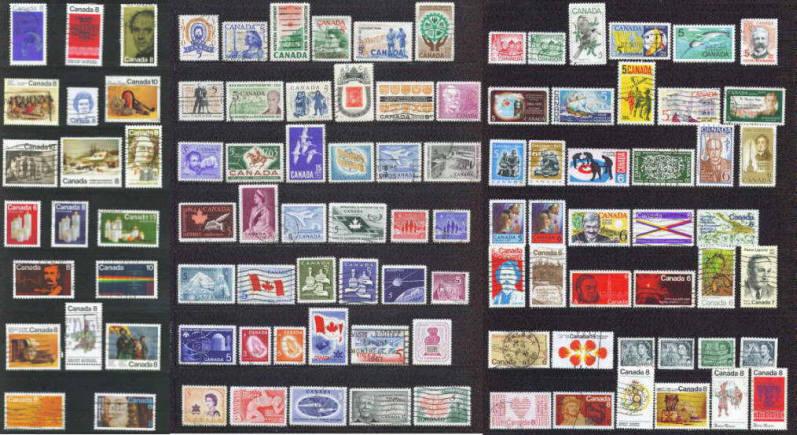 Canada ~1960-73 ~ Lot ~ Collection 100, Different ~ Cat $ 20