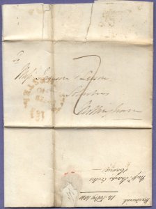 GB- 1810 MANCHESTER, ENGLAND - STAMPLESS FOLDED LETTER.