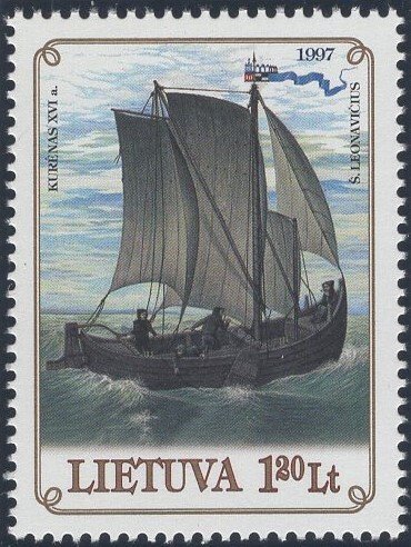 Lithuania 1997 MNH Sc 572a 1.20 l Kurenas Baltic Sea Ships Joint