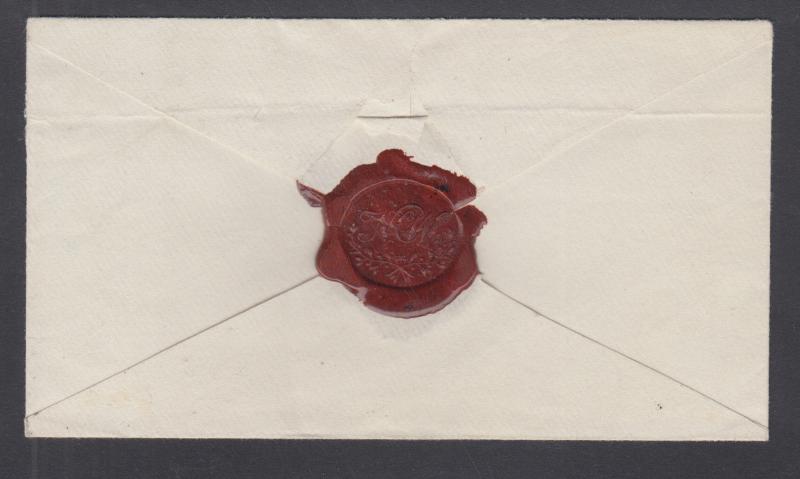 Finland Sc 4 vertical pair on 1862 cover Helsingford to Jyväskylä, red wax seal